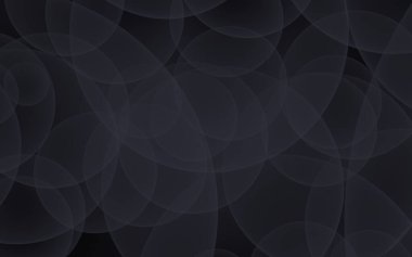 Soyut siyah arkaplan. Koyu şeffaf baloncuklu arkaplan. 3B illüstrasyon