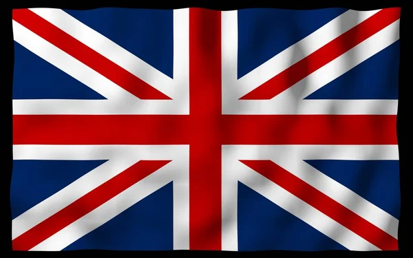 Drapeau Agitant Grande Bretagne Sur Fond Sombre Drapeau Britannique Royaume — Photo