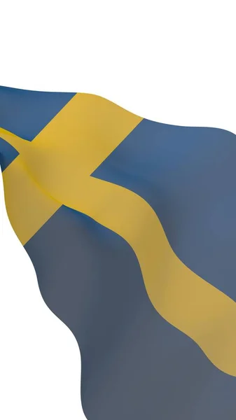 Sveriges Flagga Officiell Statssymbol För Konungariket Sverige Ett Blått Fält — Stockfoto