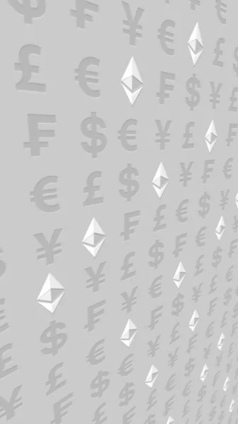 Ethereum Classico Valuta Sfondo Bianco Simbolo Valuta Crittografica Digitale Concetto — Foto Stock