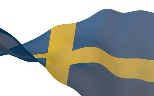 Σημαία Της Σουηδίας Επίσημο Κρατικό Σύμβολο Του Βασιλείου Της Σουηδίας — Φωτογραφία Αρχείου