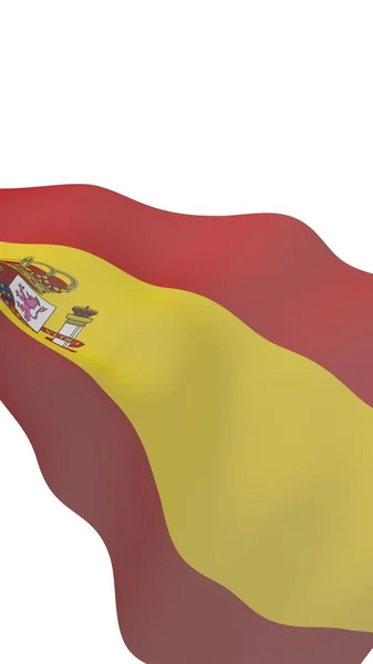 The flag of Spain. Official state symbol of the Kingdom of Spain. Concept: web, sports pages, language courses, travelling, design elements. 3d illustration