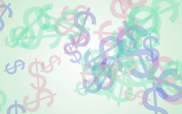 Πολύχρωμα Ημιδιαφανή Σύμβολα Δολαρίου Λευκό Φόντο Απεικόνιση — Φωτογραφία Αρχείου