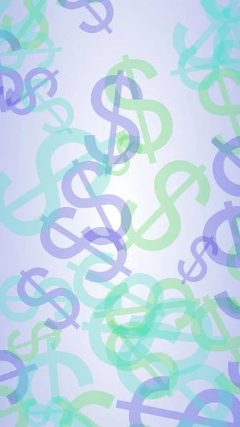 Signos Dólar Translúcidos Multicolores Sobre Fondo Blanco Ilustración — Foto de Stock