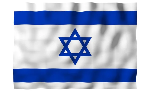 Israels Flagga Statssymbol För Staten Israel Blå Davids Stjärna Mellan — Stockfoto