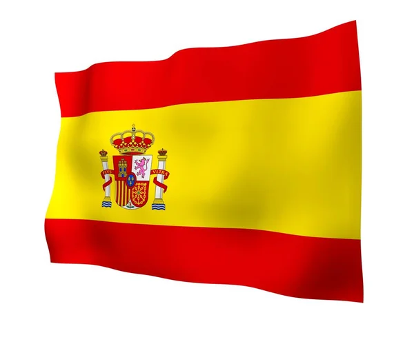 Spaniens Flagga Konungariket Spaniens Officiella Statssymbol Begreppet Webb Sportsidor Språkkurser — Stockfoto