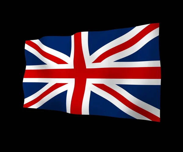 Хвильовий Прапор Великої Британії Темному Тлі Британський Прапор Сполучене Королівство — стокове фото