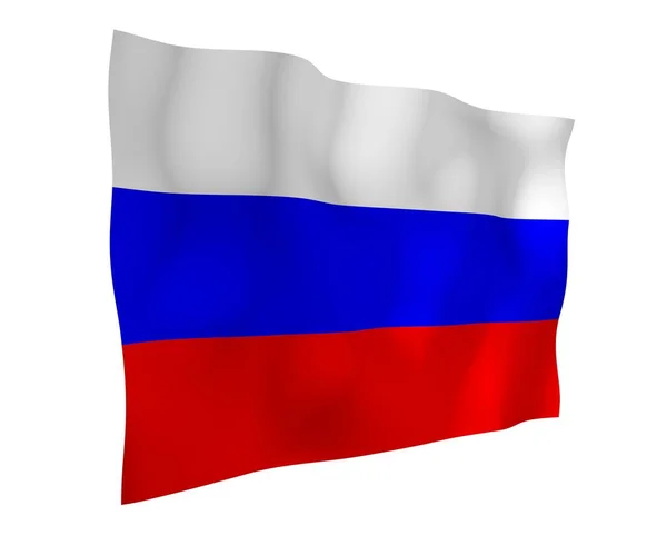 Sventola Bandiera Della Federazione Russa National Simbolo Statale Della Russia — Foto Stock