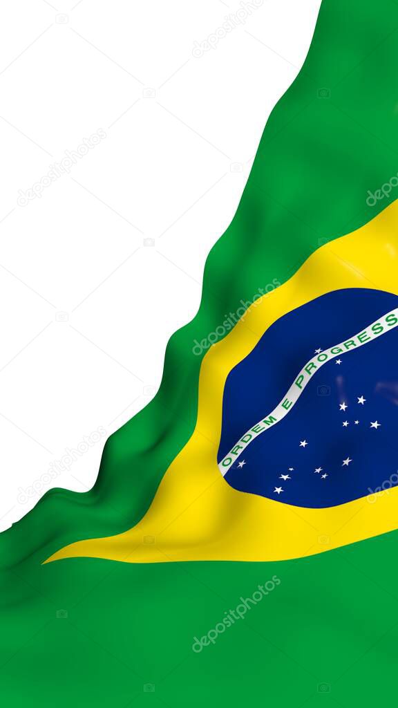ondeando la bandera de Brasil. Ordem e Progresso. Orden y progreso. Río