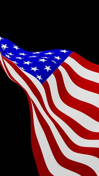 Flagge Der Vereinigten Staaten Von Amerika Auf Dunklem Hintergrund Schwenkend — Stockfoto