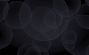 Soyut siyah arkaplan. Koyu şeffaf baloncuklu arkaplan. 3B illüstrasyon