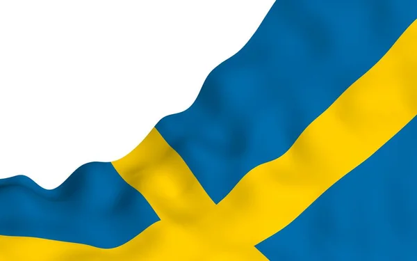 Bandiera Sweden Simbolo Ufficiale Del Regno Svezia Campo Blu Con — Foto Stock