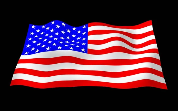 Mávání Vlajkou Spojených Států Amerických Temném Pozadí Hvězdy Pruhy Státní — Stock fotografie