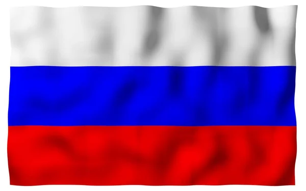Viftande Flagga Ryska Federationen Den Nationella Stats Symbol För Ryssland — Stockfoto