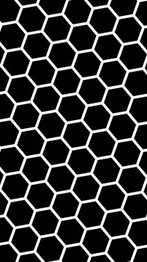 Siyah arka plan üzerinde beyaz petek. Dikey görüntü yönlendirmesi. Biyometrik geometri. 3d illüstrasyon