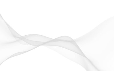 Beyaz soyut arka plan. Dalgalanan beyaz eşarp. Rüzgarın beyaz kumaşında sallanıyor. 3B illüstrasyon