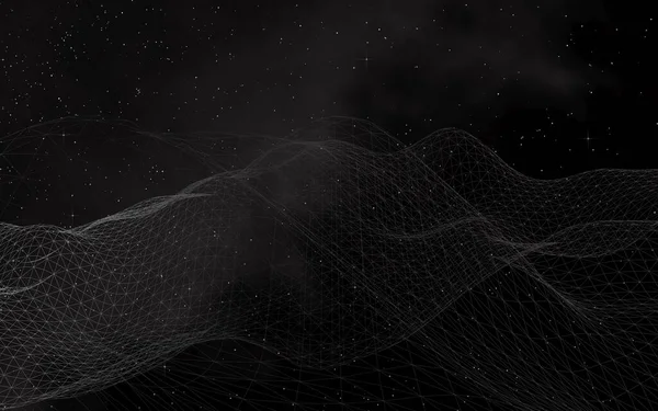 Μαύρο Αφηρημένο Φόντο Γεια Σου Τεχνολογικό Δίκτυο Εξωτερικό Διάστημα Έναστρη — Φωτογραφία Αρχείου