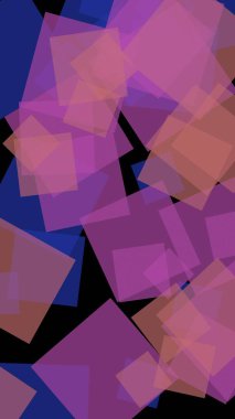 Koyu arkaplanda çok renkli yarı şeffaf altıgenler. Dikey görüntü yönlendirmesi. 3B illüstrasyon