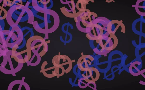 Multicolored Translucent Dollar Signs Dark Background Red Tones Illustration — Stock Photo, Image