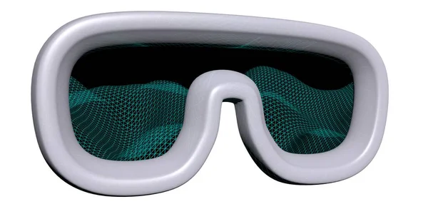 Ilustración Máscara Realidad Virtual Sobre Fondo Blanco Concepto Tecnológico Gafas —  Fotos de Stock