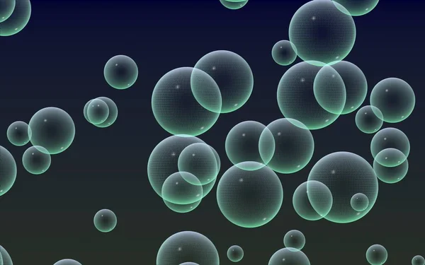 Temné Pozadí Zeleně Mřížené Bubliny Tapeta Textura Bublinková Ilustrace — Stock fotografie