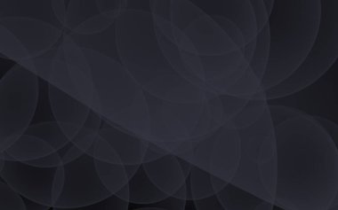 Soyut siyah arkaplan. Koyu şeffaf baloncuklu arkaplan. 3B illüstrasyon