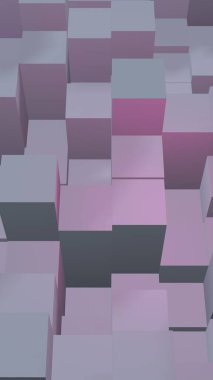 Soyut pembe gri zarif küp geometrik arka plan. Kaotik olarak gelişmiş dikdörtgen çubuklar. 3d Rendering, 3d illüstrasyon