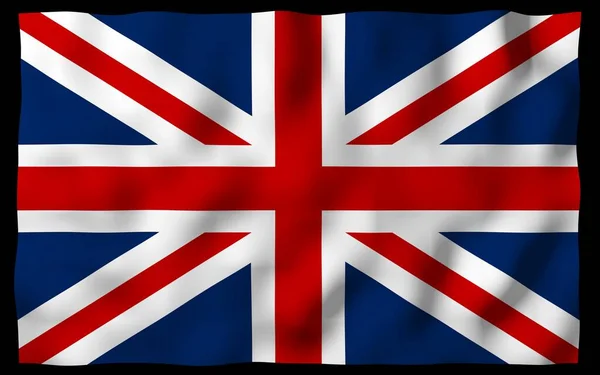 Waving Flag Great Britain Dark Background British Flag United Kingdom — Stock Photo, Image