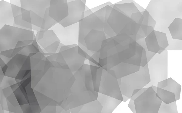Graue Durchscheinende Sechsecke Auf Weißem Hintergrund Grautöne Illustration — Stockfoto