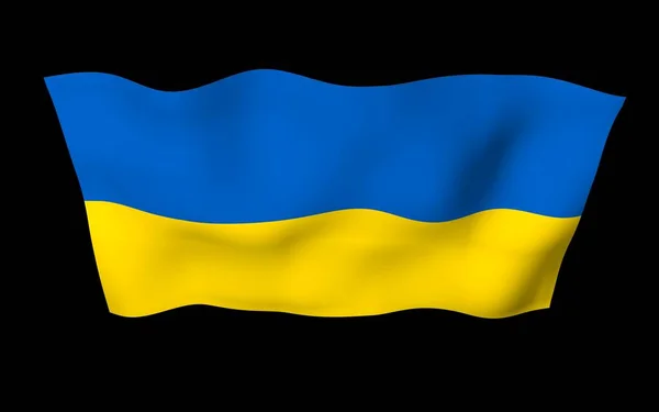 Die Fahne Der Ukraine Auf Dunklem Hintergrund Nationalflagge Und Staatsfahne — Stockfoto