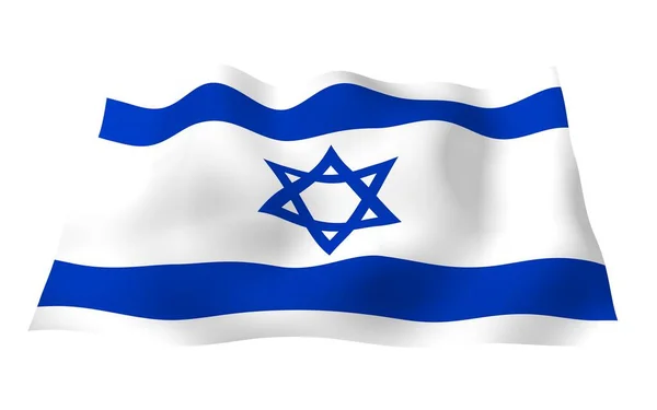 Vlag Van Israël Staatssymbool Van Staat Israël Een Blauwe Davidster — Stockfoto