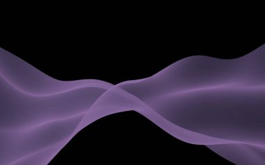 Soyut mor dalga. Raster hava arka planı. Koyu arka planda parlak gri şerit. Gri atkı. Soyut gri duman. 3d illüstrasyon