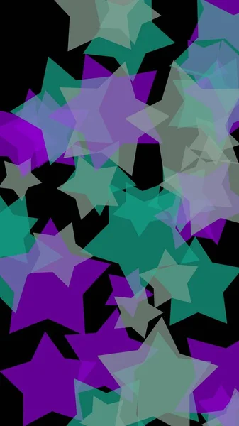 Estrelas Translúcidas Multicoloridas Sobre Fundo Escuro Orientação Vertical Imagem Ilustração — Fotografia de Stock