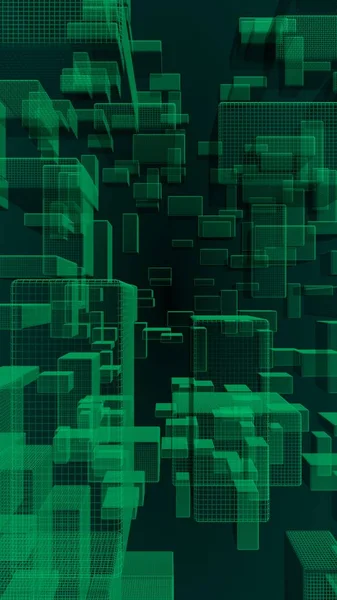 Grüner Und Dunkler Abstrakter Digitaler Und Technologischer Hintergrund Das Muster — Stockfoto