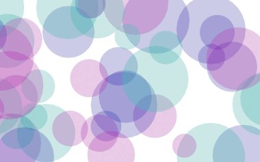 Beyaz arka plan üzerinde çok renkli yarı saydam daireler. Pembe tonları. 3d illüstrasyon