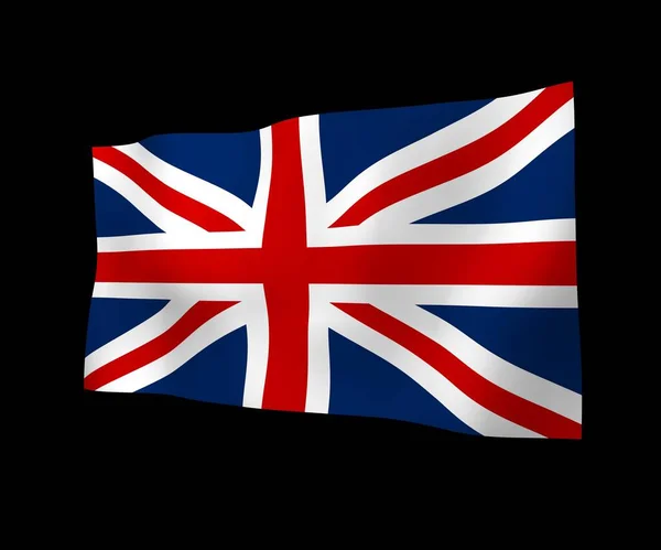 Acenando Bandeira Grã Bretanha Fundo Escuro Bandeira Britânica Reino Unido — Fotografia de Stock