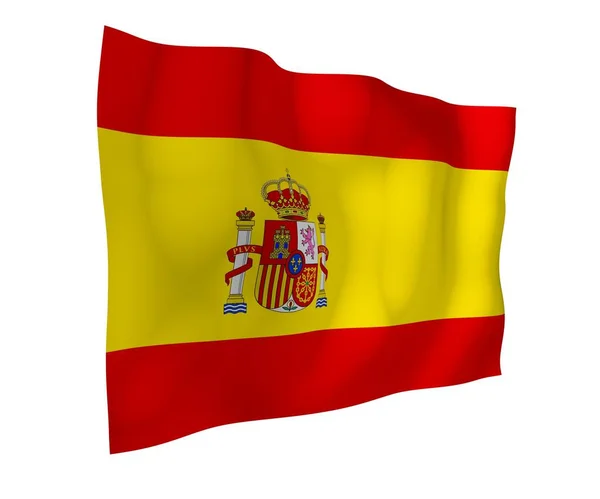 Spaniens Flagga Konungariket Spaniens Officiella Statssymbol Begreppet Webb Sportsidor Språkkurser — Stockfoto