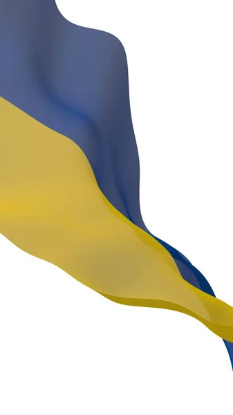 Ukrainas Flagga Vit Bakgrund Nationell Flagga Och Delstat Blå Och — Stockfoto
