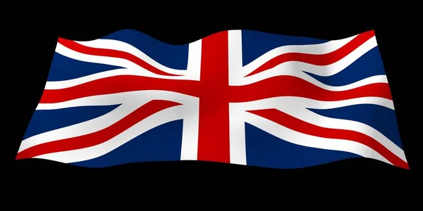 Waving Flag Great Britain Dark Background British Flag United Kingdom — Stock Photo, Image