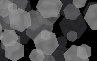 Koyu arka plan üzerinde gri yarı saydam altıgenler. Yeşil tonları. 3d illüstrasyon