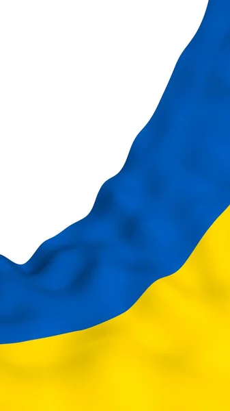 白色背景上的乌克兰国旗 国旗和州旗 蓝色和黄色的二色 三维插图挥动国旗 — 图库照片