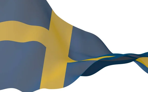 Sveriges Flagga Officiell Statssymbol För Konungariket Sverige Ett Blått Fält — Stockfoto