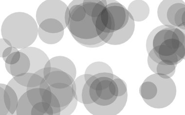 Beyaz arka planda yarı saydam daireler. 3B illüstrasyon