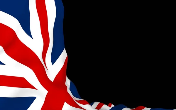 Viftande Flagga Storbritannien Mörk Bakgrund Brittisk Flagga Förenade Konungariket Storbritannien — Stockfoto