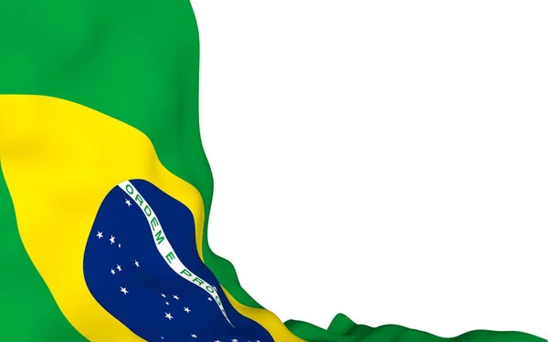 Waving Flag Brazil Ordem Progresso Order Progress Rio Janeiro South — Stock Photo, Image