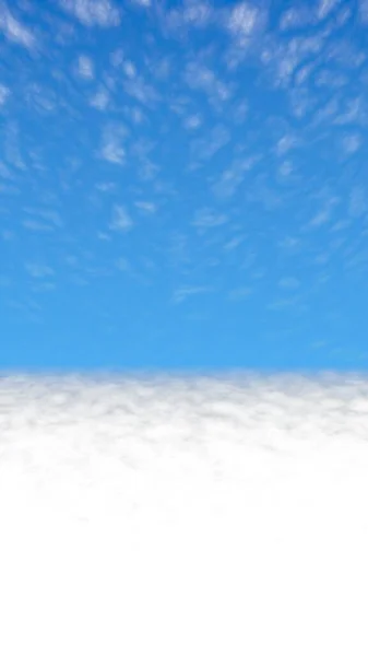 白い雲と青い空の背景 朝の澄んだ青空に白い雲が積もる 3Dイラスト — ストック写真