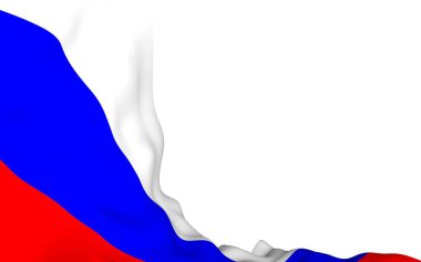 Rusya Federasyonu bayrağını sallıyor. Ulusal. Rusya'nın devlet sembolü. 3d illüstrasyon