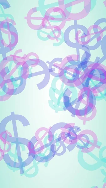 Panneaux Multicolores Dollar Translucide Sur Fond Blanc Illustration — Photo