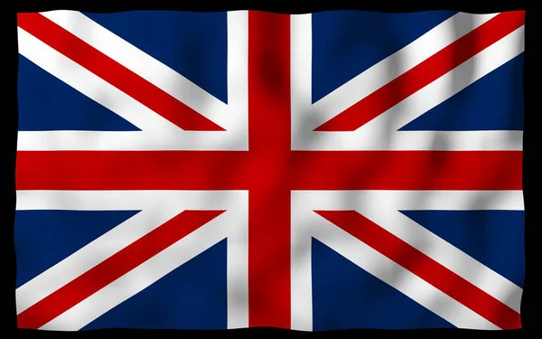 Waving Flag Great Britain Dark Background British Flag United Kingdom — Stock Photo, Image