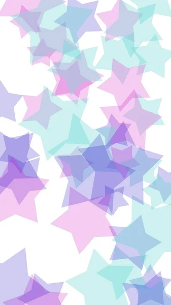 Estrellas Translúcidas Multicolores Sobre Fondo Blanco Tonos Rosados Ilustración —  Fotos de Stock